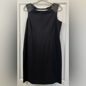 Worthington Elegant Black Dress with faux Leather detail
